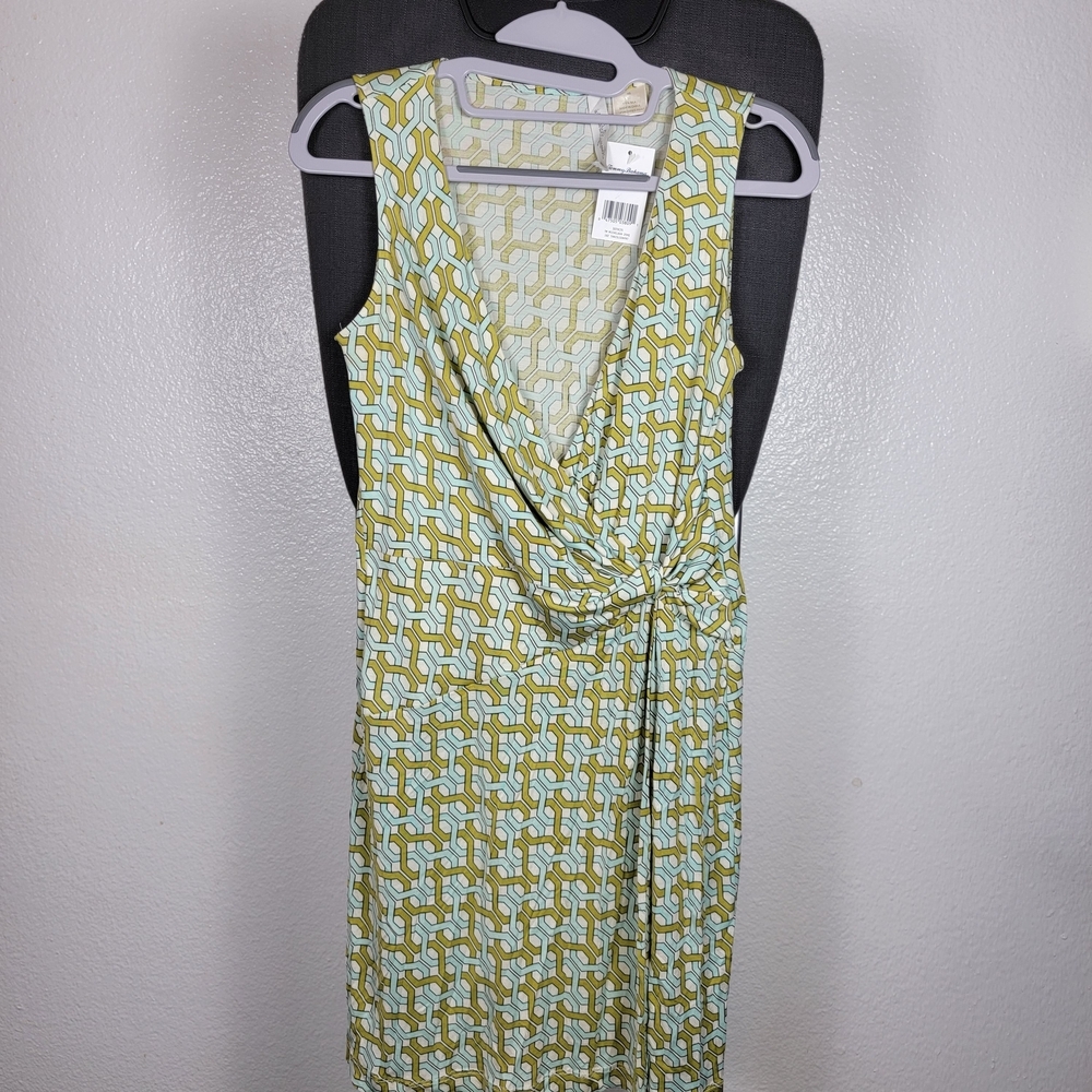 Tommy Bahama 100% Silk‎ Dress Green Pattern Front Knot Women's Size XS